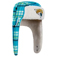 Casquette trappeur en sherpa à carreaux Jacksonville Jaguars bleu sarcelle New Era