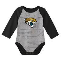 Newborn & Infant Black/Heathered Gray Jacksonville Jaguars Born To Win Two-Pack Long Sleeve Bodysuit Set