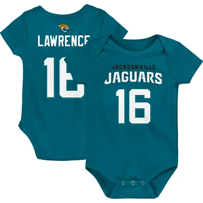 Nouveau-né et bébé Trevor Lawrence Teal Jacksonville Jaguars Mainliner Player Name & Number Body