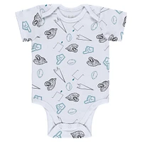 Newborn & Infant WEAR by Erin Andrews Gray/Black/White Jacksonville Jaguars Three-Piece Turn Me Around Bodysuits Pant Set
