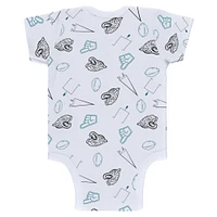 Newborn & Infant WEAR by Erin Andrews Gray/Black/White Jacksonville Jaguars Three-Piece Turn Me Around Bodysuits Pant Set