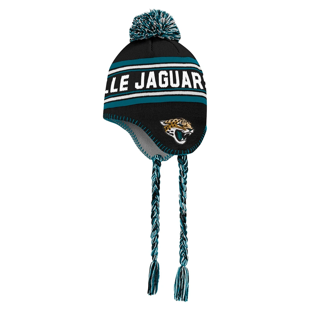 Bonnet en tricot à pompon en jacquard noir Jacksonville Jaguars pour enfants d'âge préscolaire