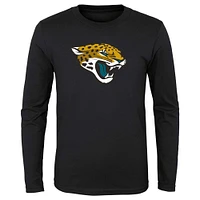 T-shirt noir à manches longues avec logo principal des Jaguars de Jacksonville pour enfants d'âge préscolaire