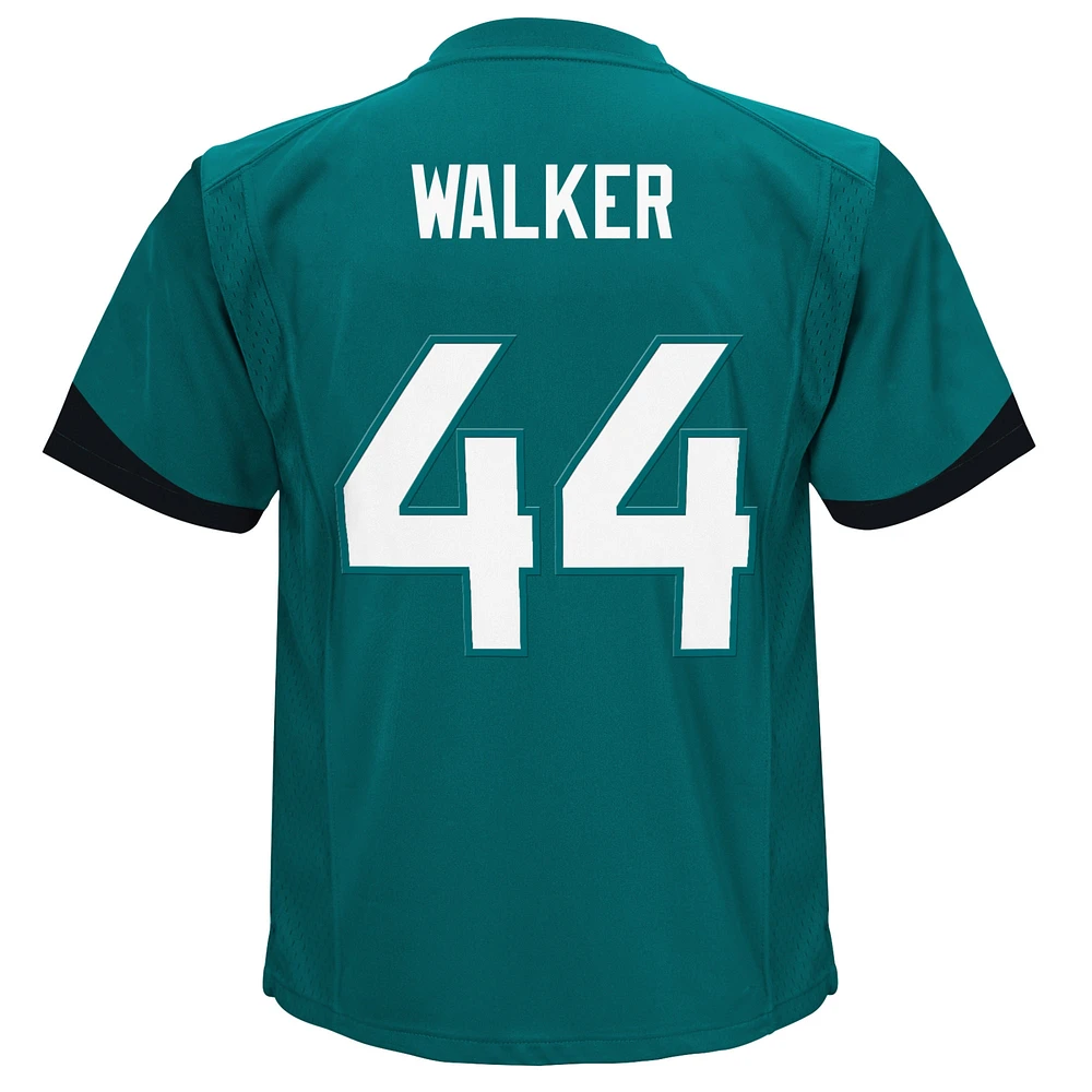 Maillot de match des Jacksonville Jaguars Nike Travon Walker pour enfants d'âge préscolaire, bleu sarcelle