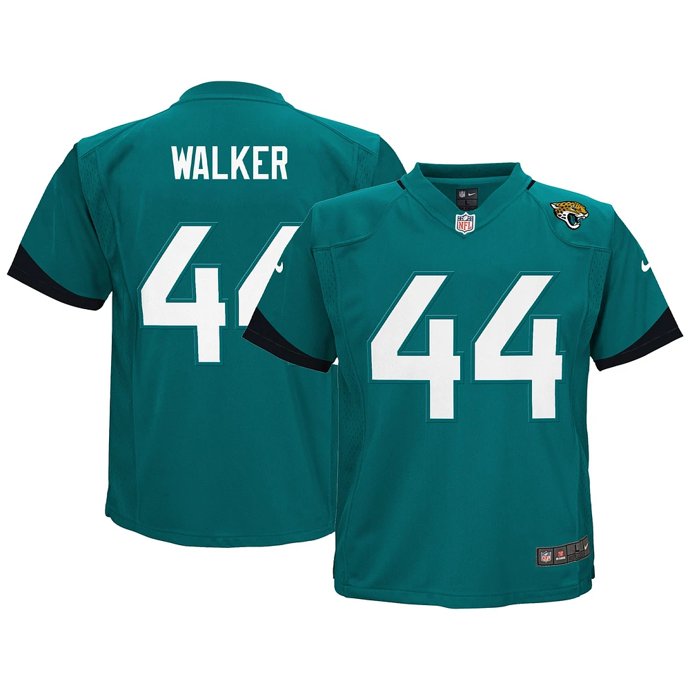 Maillot de match des Jacksonville Jaguars Nike Travon Walker pour enfants d'âge préscolaire, bleu sarcelle