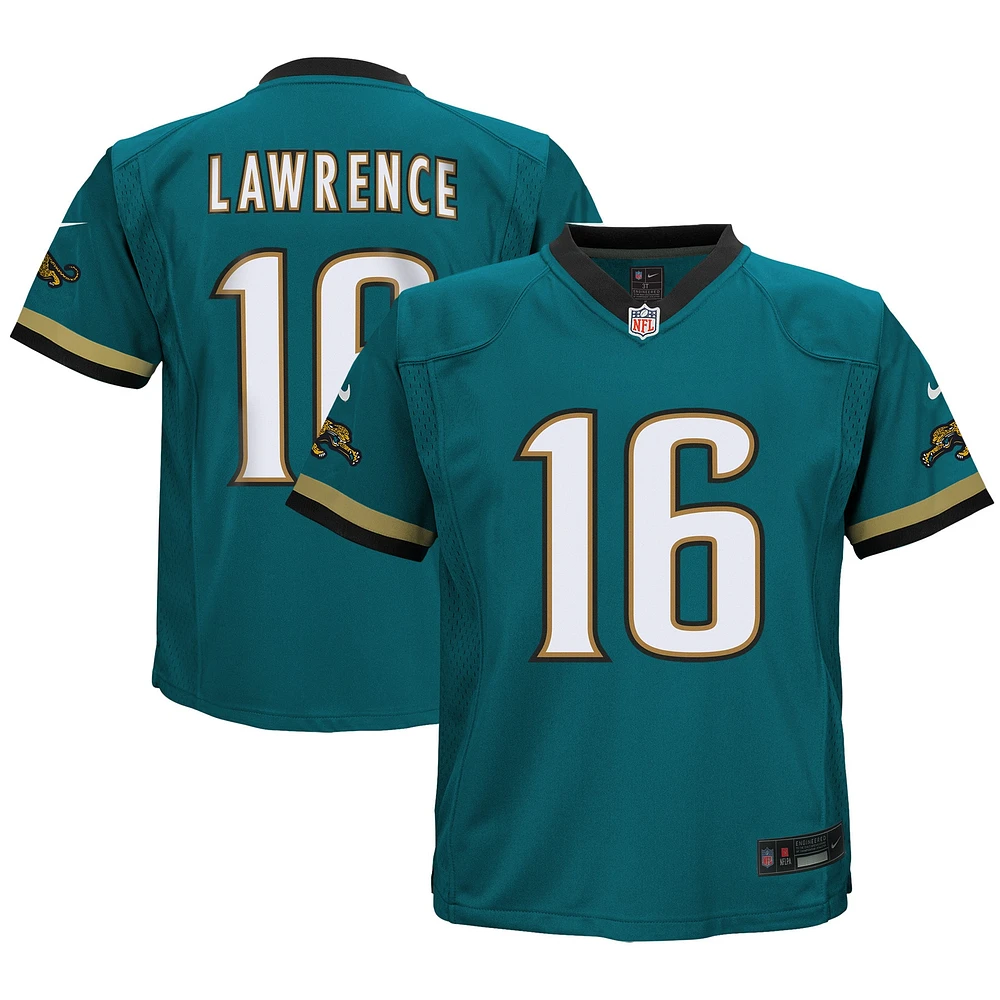 Maillot de jeu Nike Trevor Lawrence Teal Jacksonville Jaguars Prowler Throwback Player Game pour enfants d'âge préscolaire