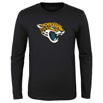 T-shirt noir à manches longues avec logo principal des Jacksonville Jaguars pour tout-petit