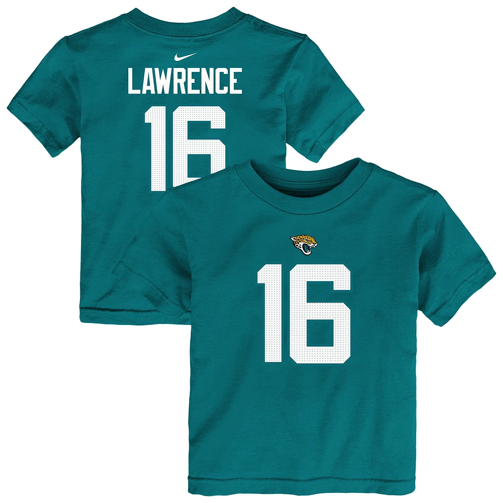 T-shirt Nike Trevor Lawrence pour tout-petit avec nom et numéro de joueur des Jaguars Jacksonville bleu sarcelle