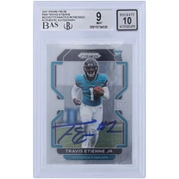 Carte de recrue 9/10 authentifiée signée Travis Etienne Jacksonville Jaguars Panini Prizm #344 2021 Beckett Fanatics