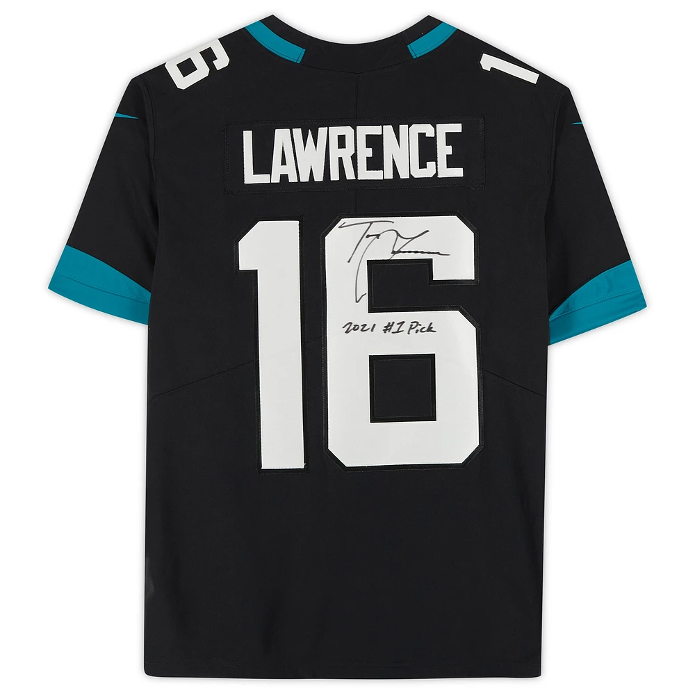 Maillot Nike Limited dédicacé par Trevor Lawrence Black Jacksonville Jaguars avec l'inscription « 2021 #1 Pick »