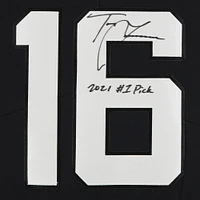 Maillot Nike Limited dédicacé par Trevor Lawrence Black Jacksonville Jaguars avec l'inscription « 2021 #1 Pick »