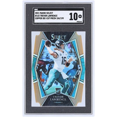 Trevor Lawrence Jacksonville Jaguars 2021 Panini Select Copper Die Cut #143 #104/199 SGC authentifié 10 Rookie Card