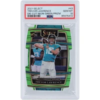 Trevor Lawrence Jacksonville Jaguars 2021 Panini Select Die-Cut Neon Green Prizm #43 #246/349 PSA Authenticated 10 Rookie Card 