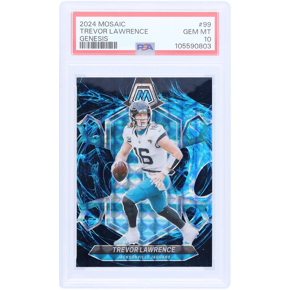 Trevor Lawrence Jacksonville Jaguars 2024 Panini Mosaic Genesis Case Hit #99 PSA Authenticated 10 Card