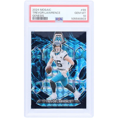 Trevor Lawrence Jacksonville Jaguars 2024 Panini Mosaic Genesis Case Hit #99 PSA Authenticated 10 Card