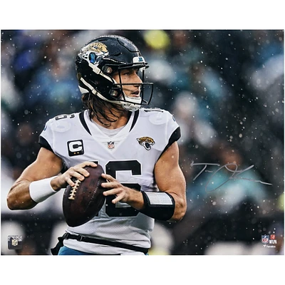 Trevor Lawrence Jacksonville Jaguars Autographed 16" x 20" In the Rain Photograph