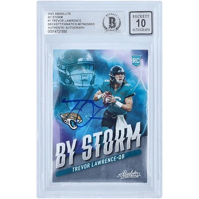 Trevor Lawrence Jacksonville Jaguars Autographed 2021 Panini Absolute By Storm #BST-1 Beckett Fanatics Witnessed Authenticated 10 Rookie Card