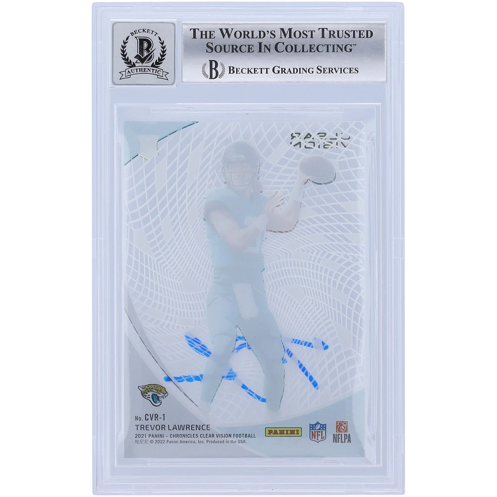 Trevor Lawrence Jacksonville Jaguars Autographed 2021 Panini Chronicles Clear Vision #CVR-1 Beckett Fanatics Witnessed Authenticated Rookie Card