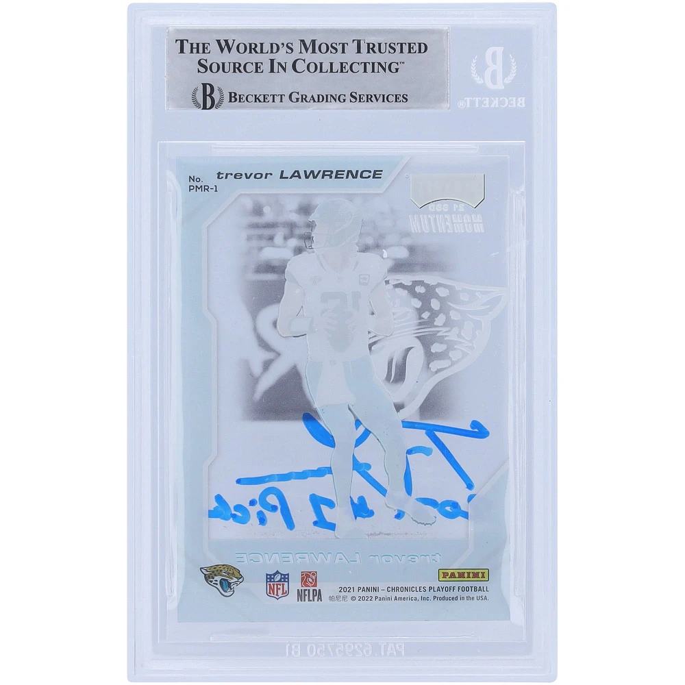 Trevor Lawrence Jacksonville Jaguars Autographed 2021 Panini Chronicles Playoff Momentum #PMR-1 Beckett Fanatics Witnessed Authenticated Rookie Card with "2021 #1 Pick" Inscription