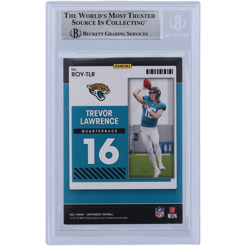 Trevor Lawrence Jacksonville Jaguars Autographed 2021 Panini Contenders ROY Contenders #ROY-TLR Beckett Fanatics Witnessed Authenticated Rookie Card 