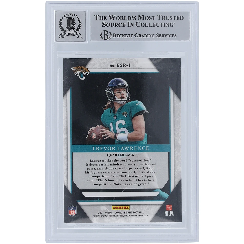 Trevor Lawrence Jacksonville Jaguars Autographed 2021 Panini Donruss Optic Elite Series #ESR-1 Beckett Fanatics Witnessed Authenticated 9/10 Rookie Card