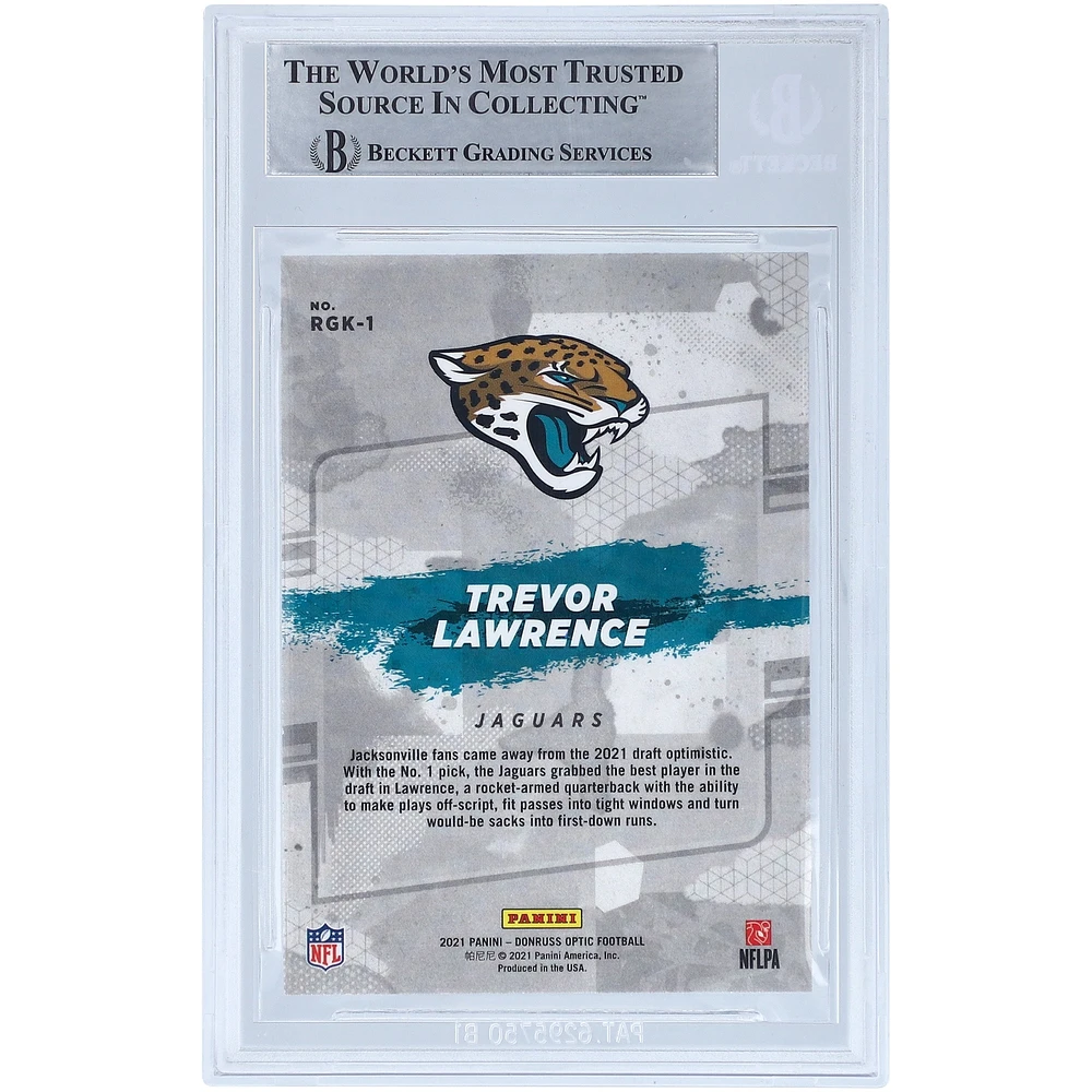 Trevor Lawrence Jacksonville Jaguars Autographed 2021 Panini Donruss Optic Gridiron Kings #RGK-1 Beckett Fanatics Witnessed Authenticated Rookie Card