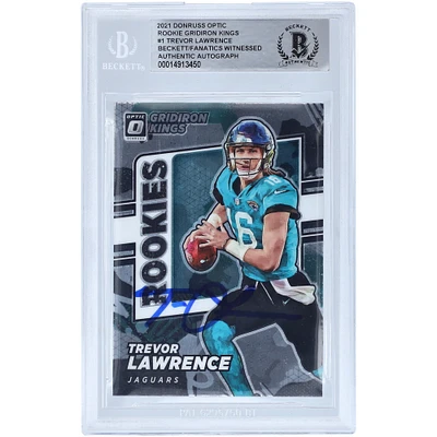 Trevor Lawrence Jacksonville Jaguars Autographed 2021 Panini Donruss Optic Gridiron Kings #RGK-1 Beckett Fanatics Witnessed Authenticated Rookie Card