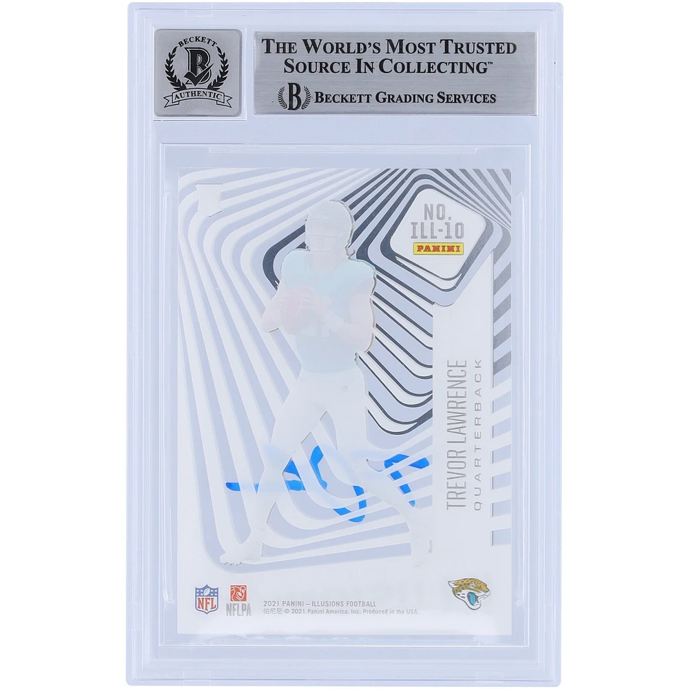 Trevor Lawrence Jacksonville Jaguars Autographié 2021 Panini Illusions Illusionnistes #Ill-10 Beckett Fanatics Witnessed Authenticated 10 Rookie Card