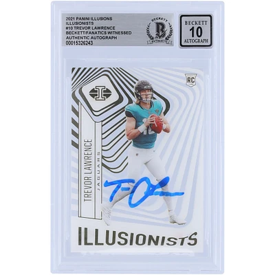 Trevor Lawrence Jacksonville Jaguars Autographié 2021 Panini Illusions Illusionnistes #Ill-10 Beckett Fanatics Witnessed Authenticated 10 Rookie Card
