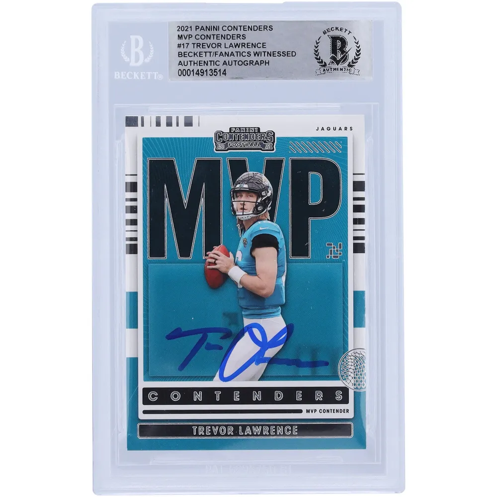 Trevor Lawrence Jacksonville Jaguars Autographed 2021 Panini Chronicles #47 Beckett Fanatics Witnessed Authenticated 10 Rookie Card