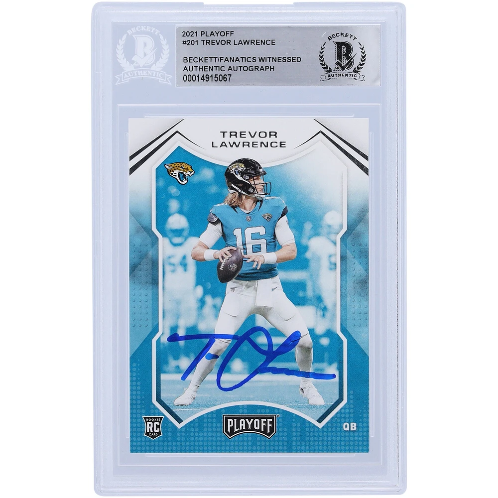 Trevor Lawrence Jacksonville Jaguars Autographed 2021 Panini Playoff #201 Beckett Fanatics Witnessed Authenticated Rookie Card