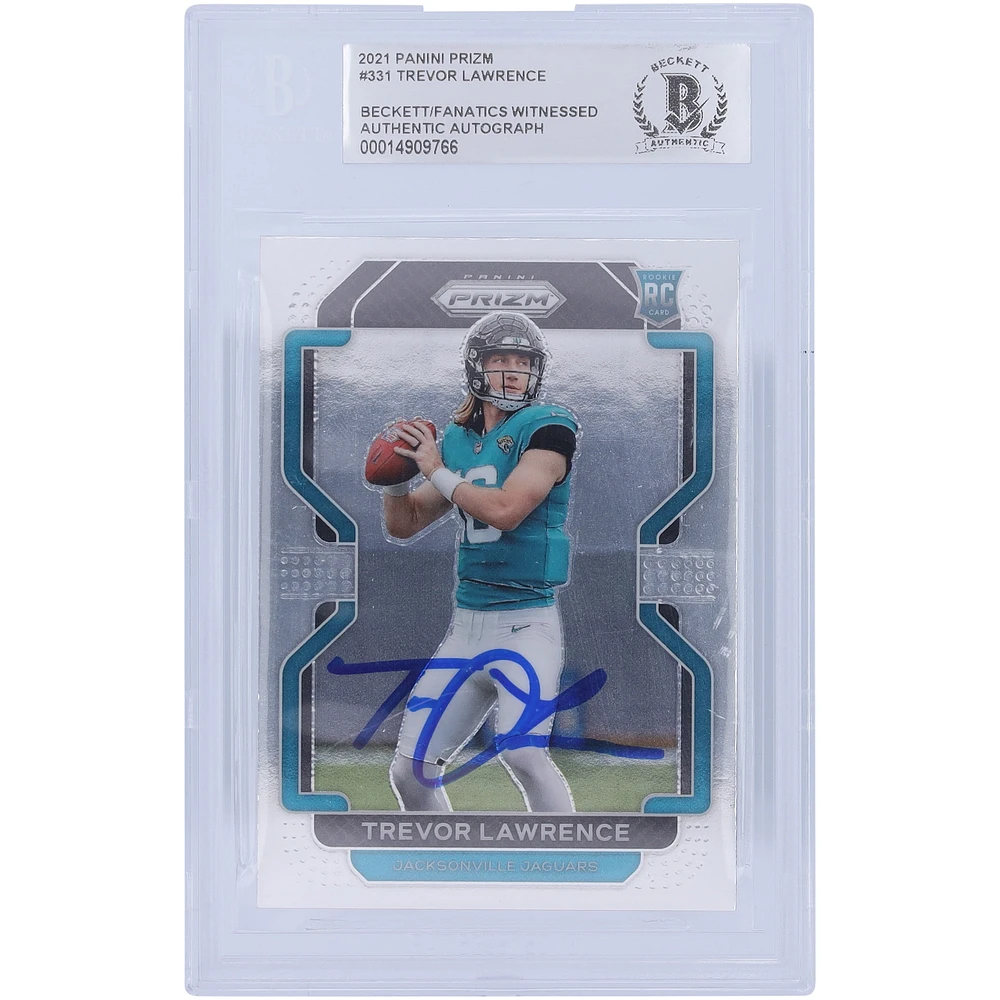 Trevor Lawrence Jacksonville Jaguars Autographed 2021 Panini Prizm #331 Beckett Fanatics Witnessed Authenticated Rookie Card