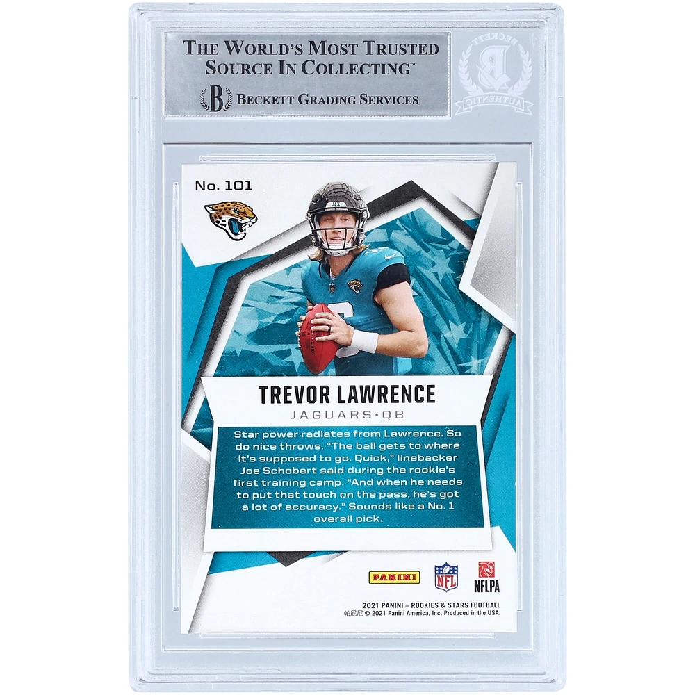 Trevor Lawrence Jacksonville Jaguars Autographed 2021 Panini Rookies and Stars #101 Beckett Fanatics Witnessed Authenticated Rookie Card