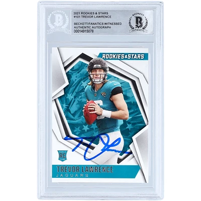 Trevor Lawrence Jacksonville Jaguars Autographed 2021 Panini Rookies and Stars #101 Beckett Fanatics Witnessed Authenticated Rookie Card