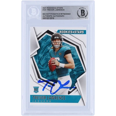 Carte de recrue authentifiée autographiée par Trevor Lawrence Jacksonville Jaguars #101 de Panini Rookies & Stars 2021 Beckett Fanatics