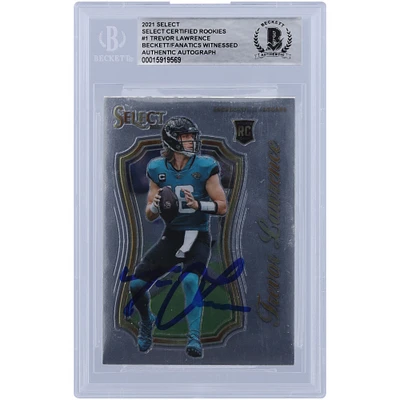 Trevor Lawrence Jacksonville Jaguars Autographed 2021 Panini Select Certified Rookies #SCR-1 Beckett Fanatics Witnessed Authenticated Rookie Card 