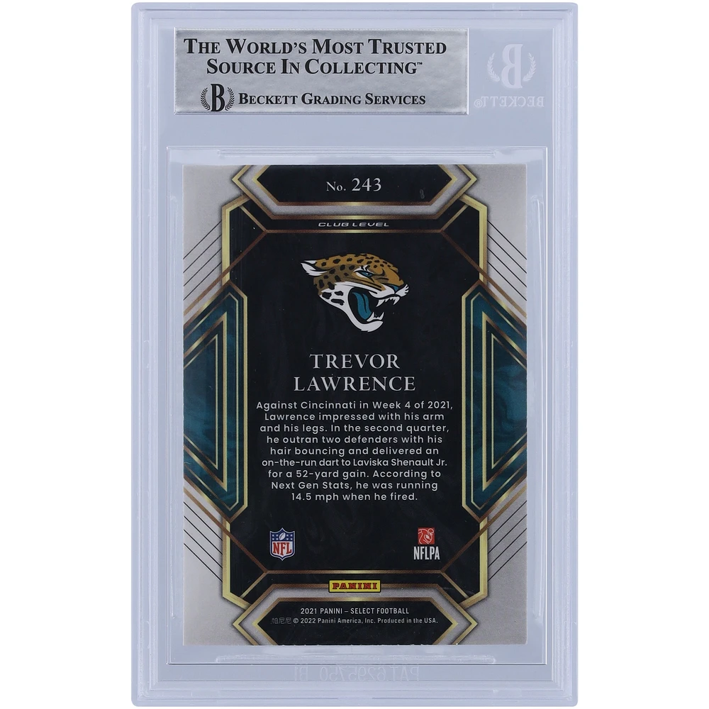 Trevor Lawrence Jacksonville Jaguars Autographed 2021 Panini Select Club Level White Ink #243 Beckett Fanatics Witnessed Authenticated Rookie Card 