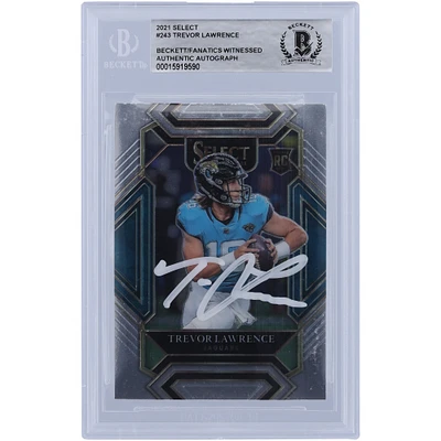 Trevor Lawrence Jacksonville Jaguars Autographed 2021 Panini Select Club Level White Ink #243 Beckett Fanatics Witnessed Authenticated Rookie Card 