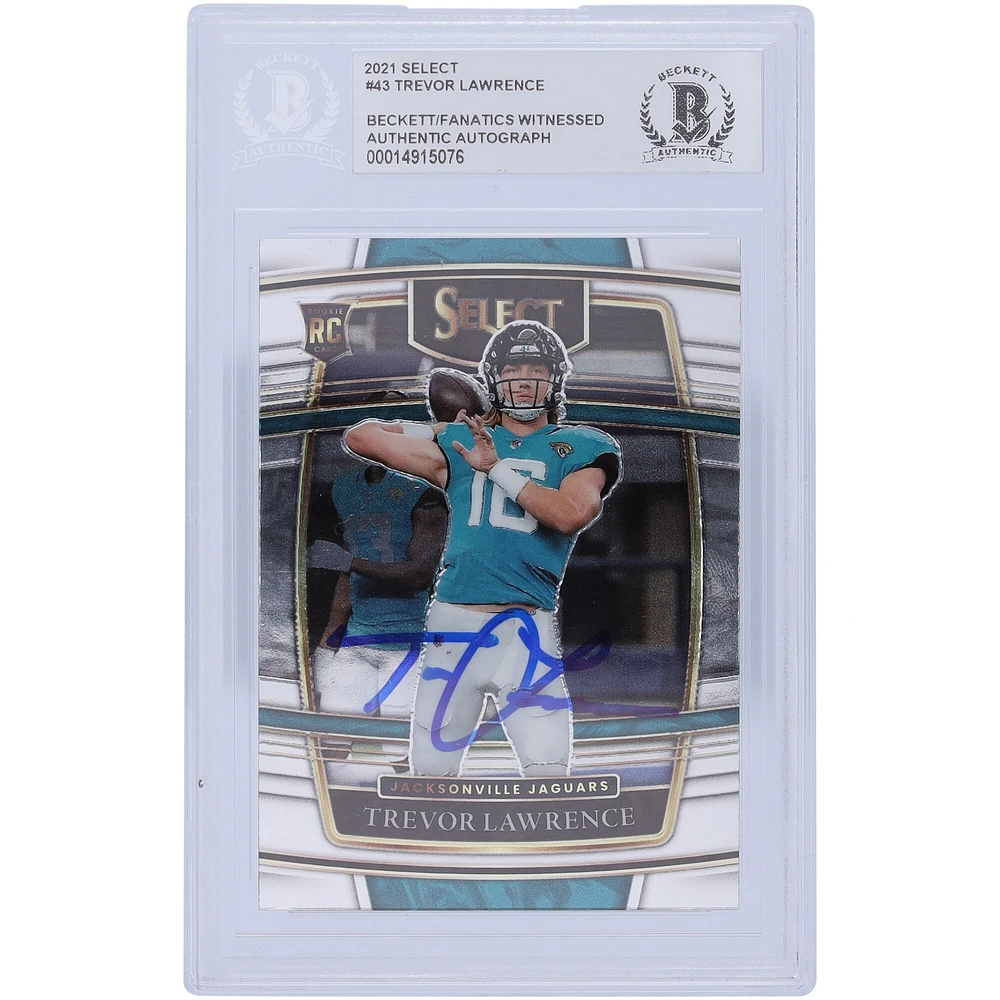 Carte de recrue authentifiée autographiée par Trevor Lawrence Jacksonville Jaguars 2021 Panini Select Concourse #43 Beckett Fanatics