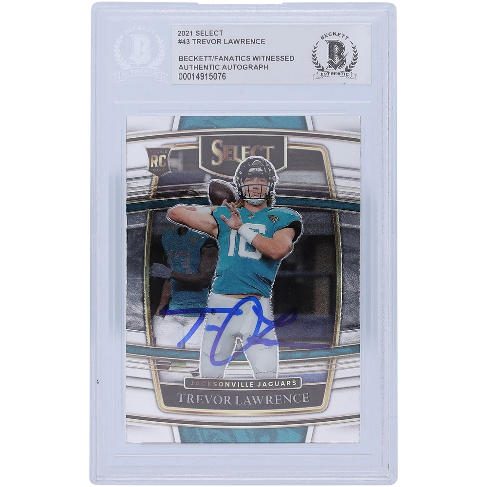 Carte de recrue authentifiée autographiée par Trevor Lawrence Jacksonville Jaguars 2021 Panini Select Concourse #43 Beckett Fanatics