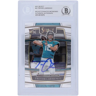 Carte de recrue authentifiée autographiée par Trevor Lawrence Jacksonville Jaguars 2021 Panini Select Concourse #43 Beckett Fanatics