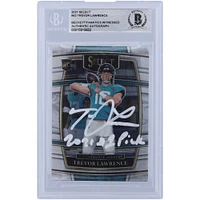 Trevor Lawrence Jacksonville Jaguars Autographed 2021 Panini Select Concourse White Ink #43 Beckett Fanatics Witnessed Authenticated Rookie Card with "2021 #1 Pick" Inscription