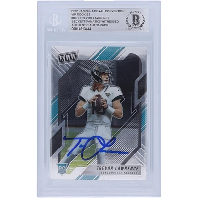 Carte Panini The National VIP #RC1 Beckett Fanatics 2022 autographiée par Trevor Lawrence Jacksonville Jaguars