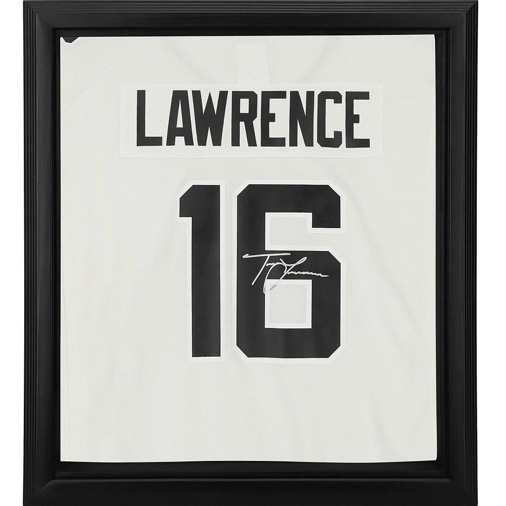 Maillot de jeu Nike blanc encadré autographié par Trevor Lawrence des Jaguars de Jacksonville Shadowbox