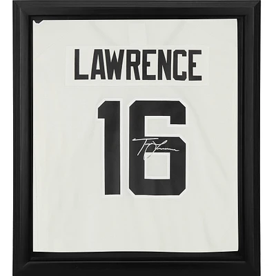 Maillot de jeu Nike blanc encadré autographié par Trevor Lawrence des Jaguars de Jacksonville Shadowbox