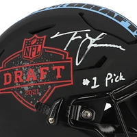 Casque authentique Speed ​​Flex autographié Riddell 2021 NFL Draft par Trevor Lawrence Jacksonville Jaguars avec inscription « #1 Pick »