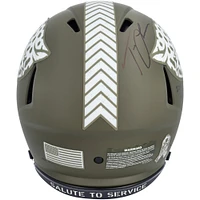 Casque authentique Riddell Salute to Service Speed ​​2022 autographié par Trevor Lawrence Jacksonville Jaguars avec inscription « 2021 #1 Pick »