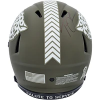Casque authentique Riddell Salute To Service Speed ​​2022 autographié par Trevor Lawrence Jacksonville Jaguars