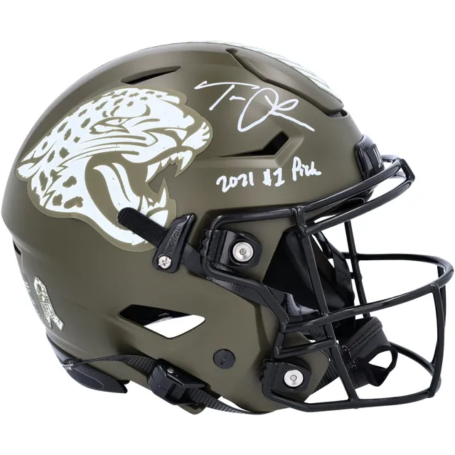 Trevor Lawrence Jacksonville Jaguars Autographed Riddell Black Matte Speed  Mini Helmet