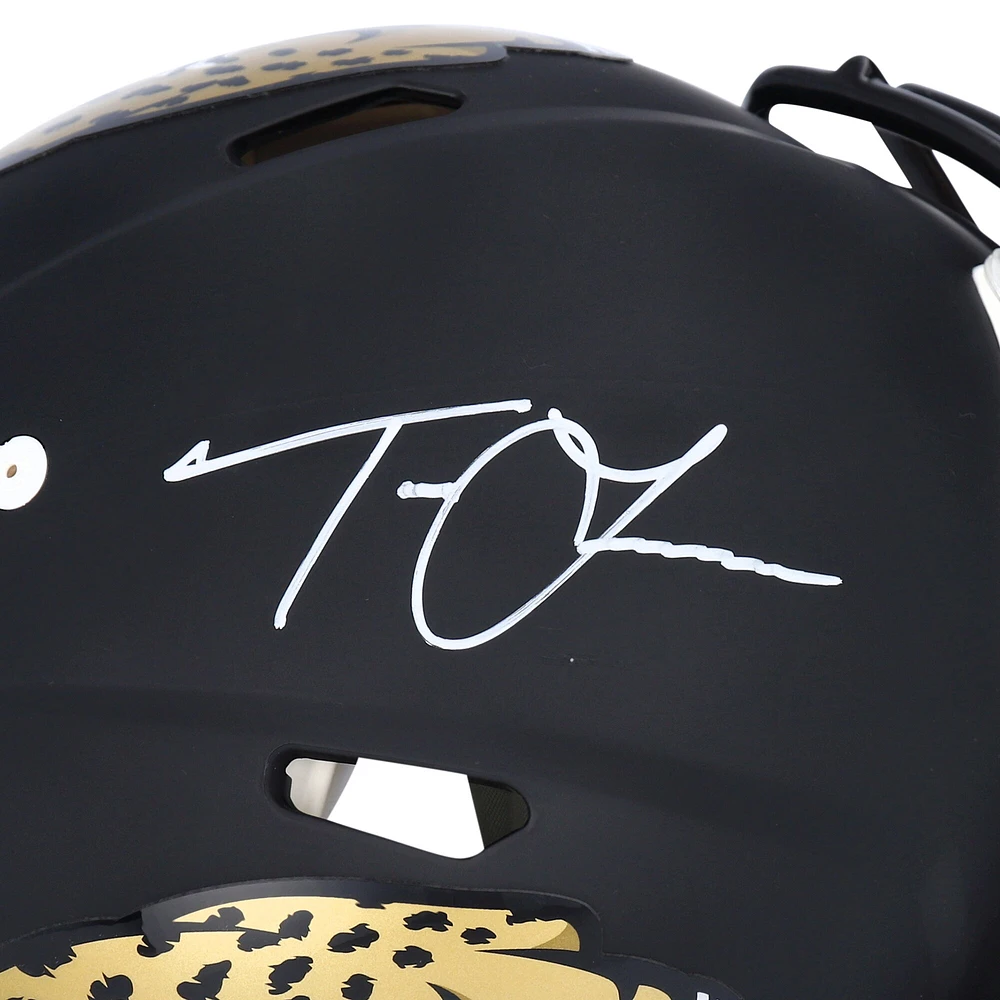 Casque authentique Riddell Speed ​​noir mat autographié par Trevor Lawrence Jacksonville Jaguars